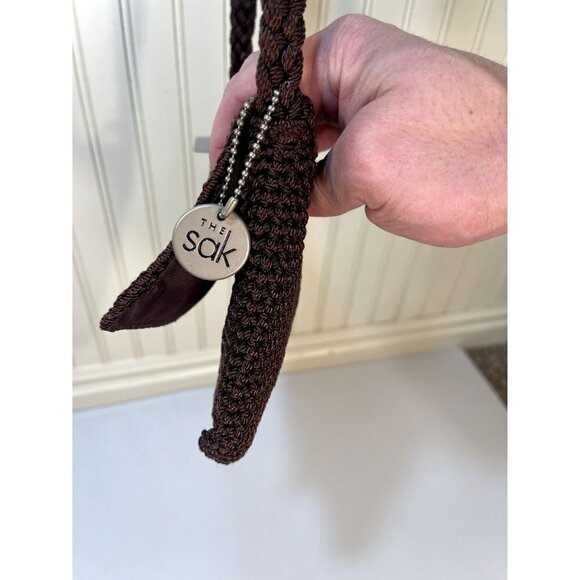 THE Sak Crochet Crossbody Purse Small Mini 7” X 7” Excellent Brown - Picture 8 of 16